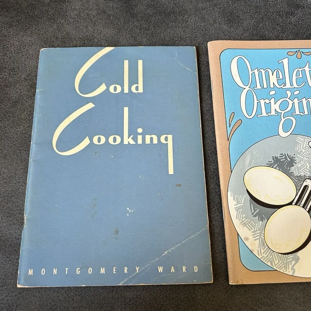 Vintage Cookbooks Cold Cooking Omelette Originals 1940s Set Of Two